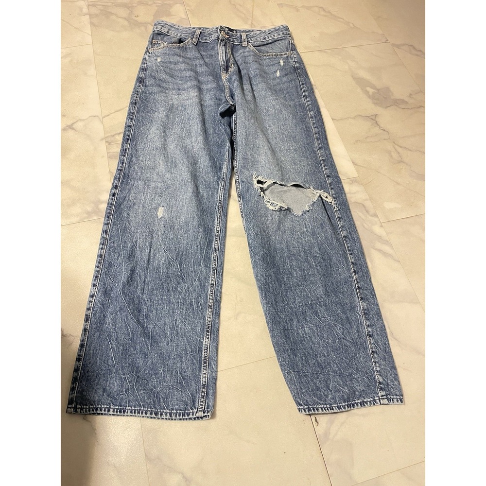 Hollister CaliforniaHigh Rise Wide Leg Vintage Jeans Light Blue Sz 11 W30 G0158